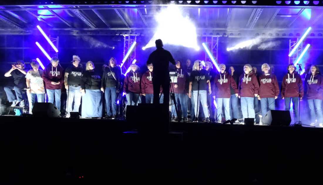 Choir members having fun