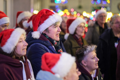 Choir performing at an outdoor event